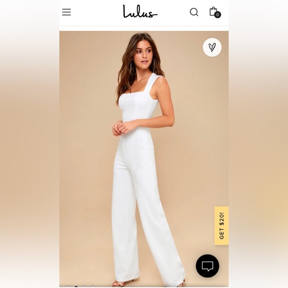 Lulus Pants - Lulu's White Square Neck Wide-Leg Jumpsuit